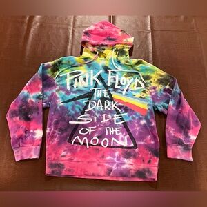 Pink Floyd Band The Dark Side of the Moon Tie Dye Hoodie Sweatshirt - Size Large